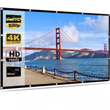 Pantalla de proyector portátil antiluz 3D HD 4x3 para hogar y oficina, disponible en 60, 72, 84 y 100 pulgadas