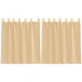 Voile Curtains with Rod Pockets, 2 Pieces Sand, Transparent Window Treatment