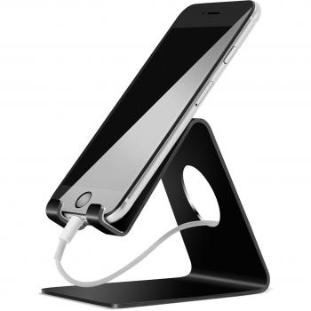 Lamicall Soporte Móvil, Soporte Teléfono - Soporte Dock Base para Teléfono para iPhone 13 Pro MAX, 12 Pro MAX, Mini, 11 Pro, XS MAX XR X 8 7 6 Plus, Samsung, Huawei, Otras Smartphones - Negro