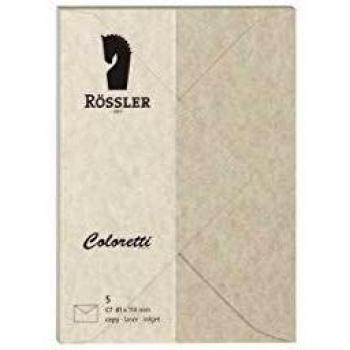 Sobres Rössler Coloretti Marrón Parchment (80 g/m², DIN C7, 5 unidades)