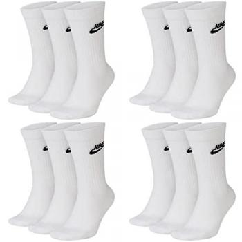 Nike Men's Everyday Essential Sock - 3 Pack in White/Black, Size Large