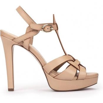 Sandalias de tacón de piel en color nude modelo COPENHAGUE