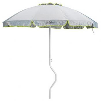Sombrilla de Playa Gira Fácil 220 cm Antiviento Protección UV Apollo Color Blanco - Plata