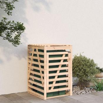 Cobertizo para cubos de basura de madera maciza de pino 84x90x128,5 cm Marrón