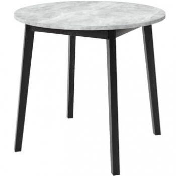 Mesa Edmond 112, Alargamiento 77cm, Aglomerado Laminado, Madera y Mármol Gris + Negro