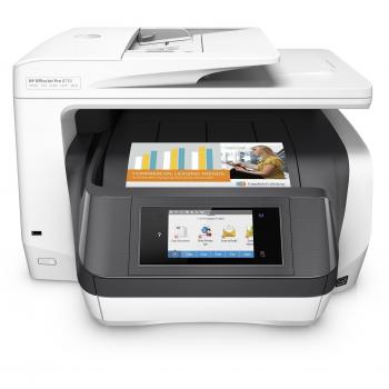 HP OfficeJet Pro 8730 D9L20A, Impresora Multifunción Tinta, Imprime, Escanea, Copia y Fax, Wi-Fi, Ethernet, USB 2.0, 1 host USB, HP Smart App, Compatible con el Servicio Instant Ink, Blanca