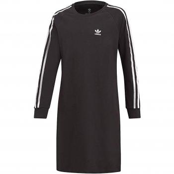 adidas 3Stripes Vestido, Niñas, Negro/Blanco, 158