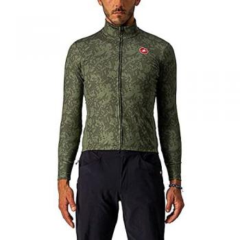 Maillot Castelli Unlimited Manga Larga Térmico Verde Camuflaje XXL
