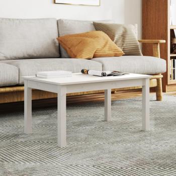 Mesa de salón blanca de madera maciza de pino 80x50x40 cm