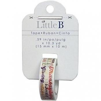 Little B Decorative Foil Tape 15mmX10m-Autumn Word Play Gold