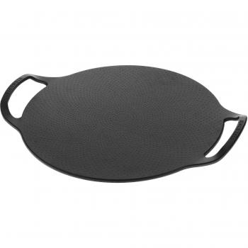 Plancha de Hierro Fundido Curado Victoria 34474 para Pizza y Grill, Inducción, Sartén 38cm, Fuego, Barbacoa, Horno, Negra