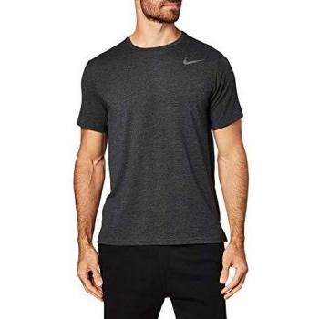 NIKE M NK BRT Top SS HPR Dry Camiseta de Manga Corta, Hombre, Black Heather/mtlc Hematite, XL