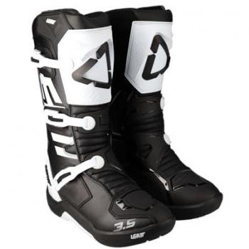 Botas de Motocross para Niños Leatt 3.5 Negro-Blanco, características: diseño seguro y cómodo, adecuado para off-road, tallas disponibles 35 y 36