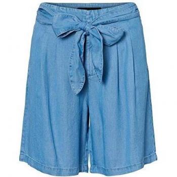 Vero Moda VMLAURA HR Loo Knot Belt Long Shorts GA Bermudas, Placid Blue, S para Mujer