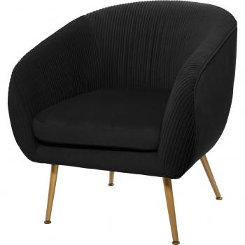 Sillón Solaro de Terciopelo Negro para Hogar - Diseño elegante, tapizado en terciopelo suave, color negro, estructura resistente, estilo moderno y sofisticado