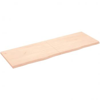 Estante de pared de madera maciza de roble tratada 180x60x(2-4) cm, natural, marrón claro y marrón oscuro, mueble de almacenaje para oficina, estudio y dormitorio, estantería