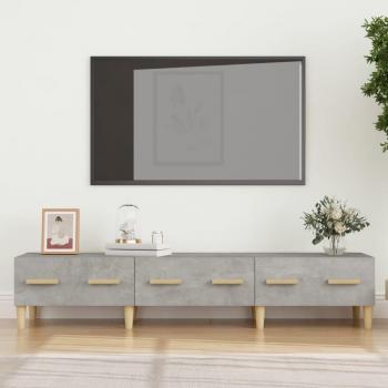 Soporte para TV de madera multicapa gris hormigón 150x34,5x30 cm