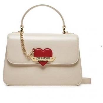 Love Moschino Iconic Logo Shoulder Bag - Handbag for Women, Color: Ivory/White, Size: One Size