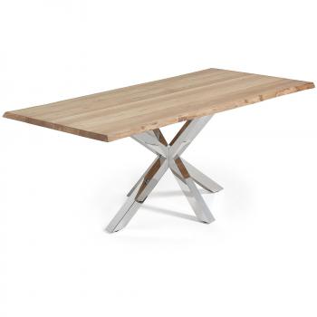 Kave Home Mesa New Argo 220x100, Inox roble natural