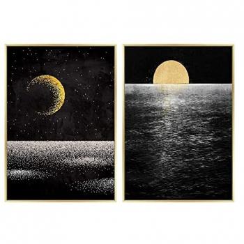 Cuadro Moderno DKD Home Decor Luna (2 Unidades) 53 x 4,3 x 73 cm