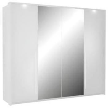 Armario 2 puertas con espejo y LEDs 255 cm Blanco INGINA