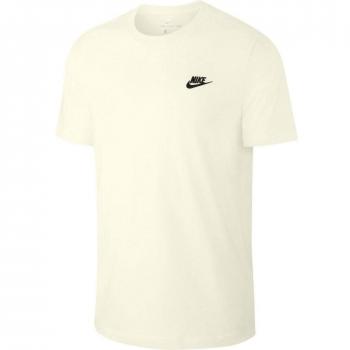Camiseta de Hombre Nike Sportswear Club T-Shirt Sail/Negro Talla L