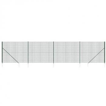 Cerca de Alambre con Pinchos de Anclaje Verde 2x10 m