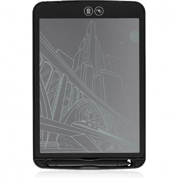 Tableta LCD Portátil de Dibujo y Escritura de 12 Pulgadas con Borrado Selectivo y Bloqueo de Borrado DAM Negra
