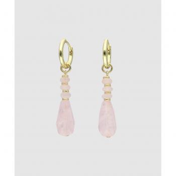 Pendiente Creole Larme criolla con cuarzo rosa y detalles elegantes