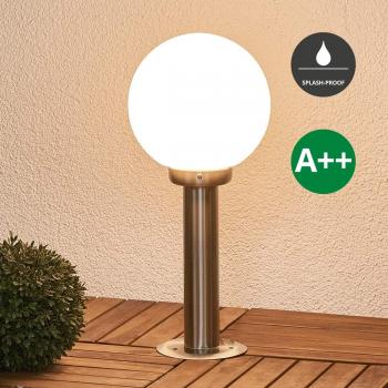 Lámpara de Zócalo Moderna Vedran de 45 cm en Acero Inoxidable y Vidrio, IP44