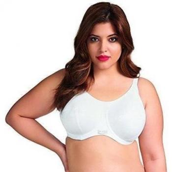 Elomi Energise Full Cup White Nylon Sports Bra for Women