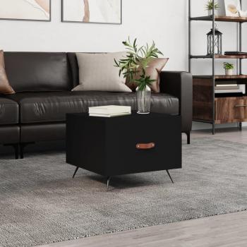 Mesa de centro negra 50x50x40 cm en madera multicapa y madera de ingeniería