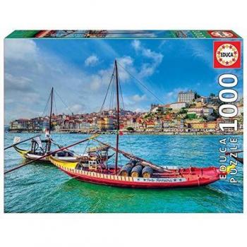 Educa 17196 Quebra-Cabeças/Puzzle de 1000 peças Barcos Rabelos, Porto. Ref, Multicolor