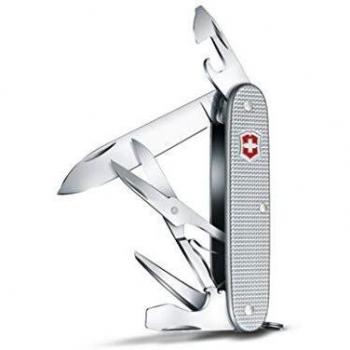 Victorinox Pioneer X Alox Navaja con 9 funciones, incluyendo hoja, tijeras y abrelatas, color plateado