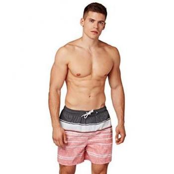 Tom Tailor - Bañador - para Hombre Coral/Navy/White L