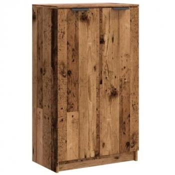 Mueble zapatero de madera de ingeniería envejecida 59x35x100,5 cm color marrón