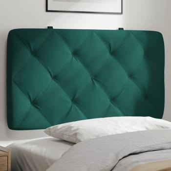 Cabecero de cama acolchado de terciopelo verde oscuro 80 cm Vidaxl