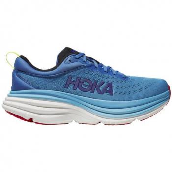 Hoka Bondi 8 Men's Neutral Running Shoes - Blue and White, EU Size 45 1/3