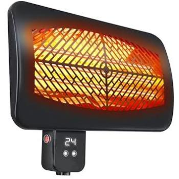 Estufa de Exterior Eléctrica Halógena Digital 2000W con Mando a Distancia, Temporizador 24h y Ángulo Ajustable - Purline Heaty Gleam Wall