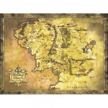 Poster de tamaño gigante El Señor de los Anillos Mapa de la Tierra Media