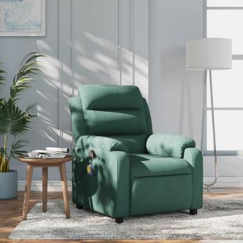 Sillón de masaje reclinable de tela en gris claro, gris oscuro y negro - Sillón cómodo para dormitorio, silla relax, sillón sofá