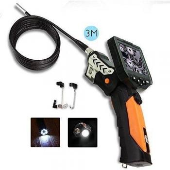 GBB Digital Endoscopio Boroscopio con 3.5 pulgadas LCD pantalla, 3.0MP CMOS Sensor cámara para la inspección de motor de coche, barco, avión - 9.8 ft