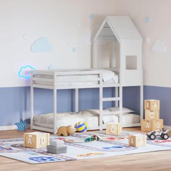 Techo de cama infantil madera maciza pino blanco 55x99x139,5 cm Vidaxl Blanco