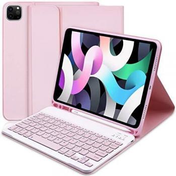 Funda Teclado para iPad Air 4ª generación y Soporte para Lápiz Apple Integrado, Funda Inteligente Delgada con Teclado Bluetooth Desmontable para iPad Air 4 Gen 10.9 2020/iPad Pro 11 2018
