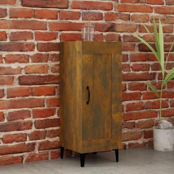 Aparador de madera de ingeniería y contrachapada roble ahumado 34,5x34x90 cm, mueble de almacenaje moderno para salón, buffet, armario auxiliar y de almacenamiento