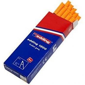 Edding 1200-066 - Rotulador con punta de fibra, 10 unidades, naranja neón