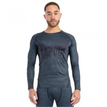 Tapout Hazelton Slim Fit Long Sleeve Functional T-shirt for Men - Steel Blue/Black 2XL