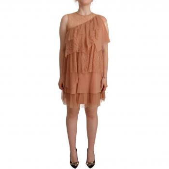 Liu Jo Pink Lace Sleeveless Mini Shift Layered Dress - IT42|M, Short Dresses, female, Pink, Size: S Chic Pink Sleeveless Tiered Mini Dress