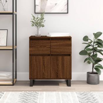 Aparador de madera contrachapada marrón roble 60x35x70 cm - Mueble de Almacenaje de Salón, Buffet para salón, Armario Auxiliar, Armario de Almacenamiento