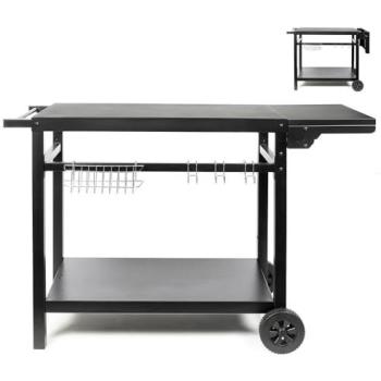 Carro para Plancha LIVOO GS170N con Estante Plegable y Ruedas Crantadas de 15 cm - Superficie Superior 85 x 50 cm